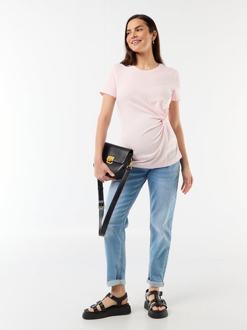 Umstands-T-Shirt mit gerafftem Rundhalsausschnitt - Kiabi