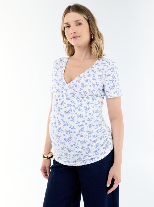 Umstands-T-Shirt mit Wickelausschnitt - Kiabi Umstands-T-Shirt mit Wickelausschnitt - Kiabi