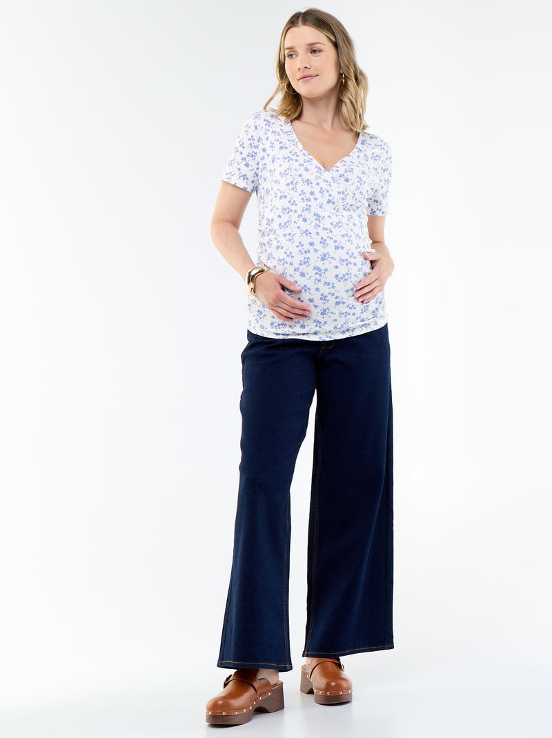 Umstands-T-Shirt mit Wickelausschnitt Beige - Kiabi