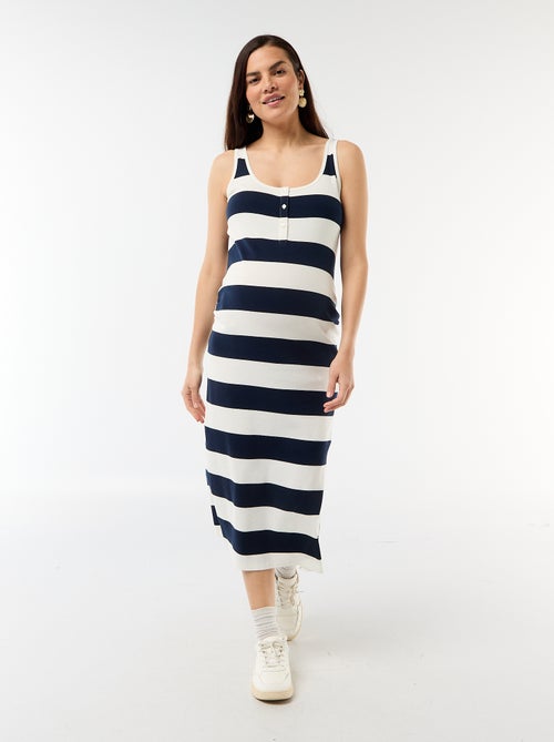 Umstands-Tanktop-Kleid aus Rippstrick - Kiabi Umstands-Tanktop-Kleid aus Rippstrick - Kiabi