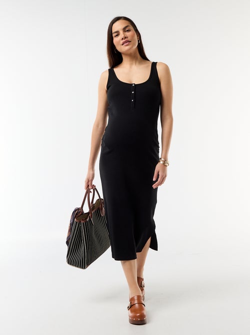 Umstands-Tanktop-Kleid aus Rippstrick - Kiabi Umstands-Tanktop-Kleid aus Rippstrick - Kiabi