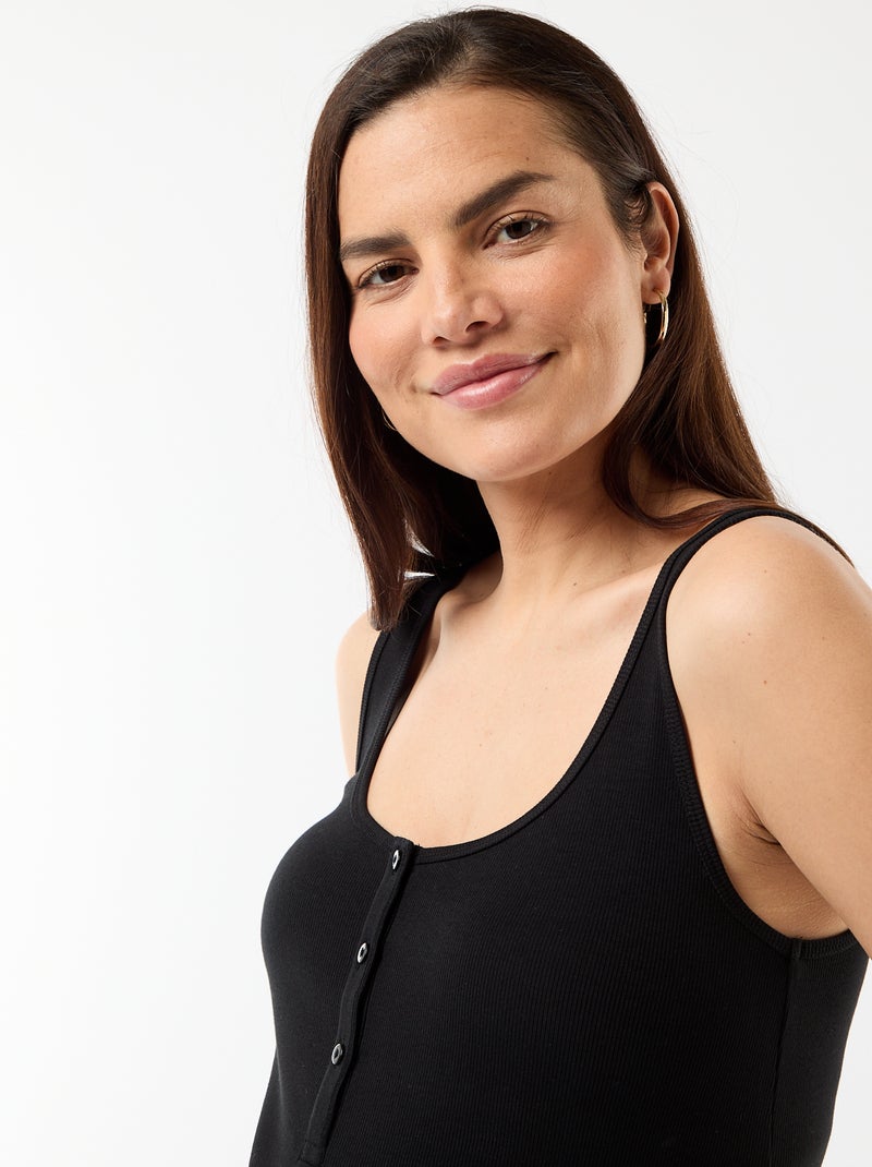 Umstands-Tanktop-Kleid aus Rippstrick Schwarz - Kiabi