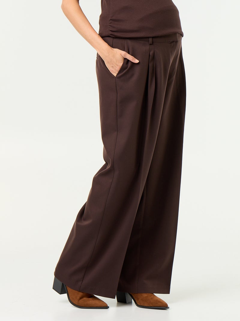 Umstandshose mit Bundfalten Marron - Kiabi