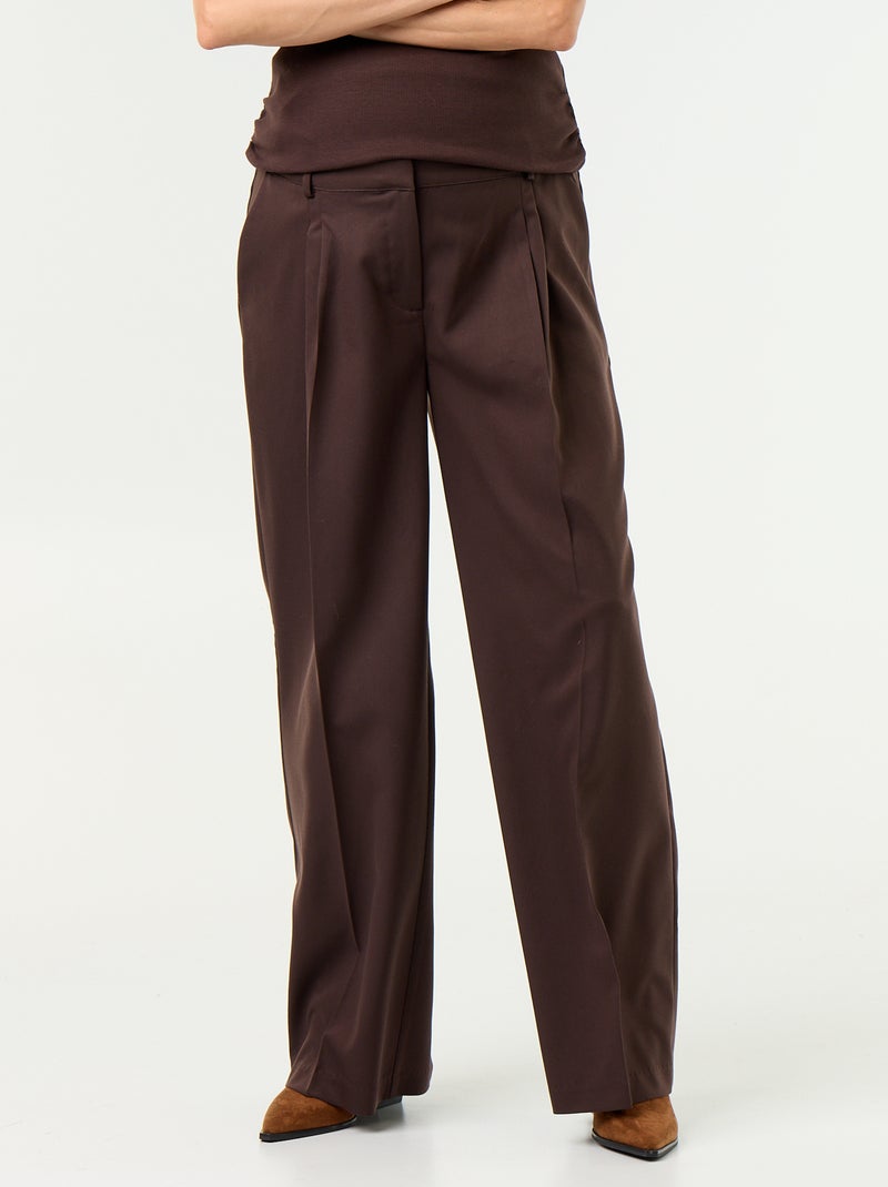 Umstandshose mit Bundfalten Marron - Kiabi
