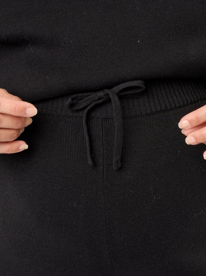 Umstandshose weit geschnitten aus Strick Schwarz - Kiabi