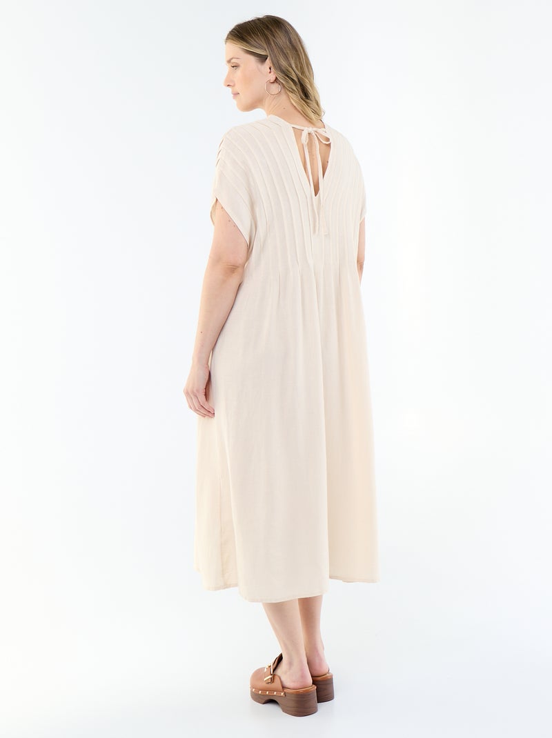 Umstandskleid aus Leinenmischung Beige - Kiabi