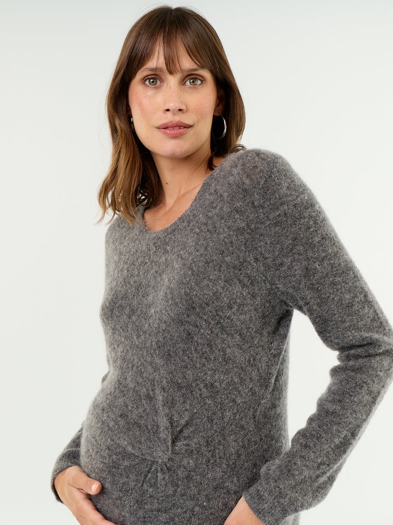 Umstandskleid aus Wollmischung Gris - Kiabi