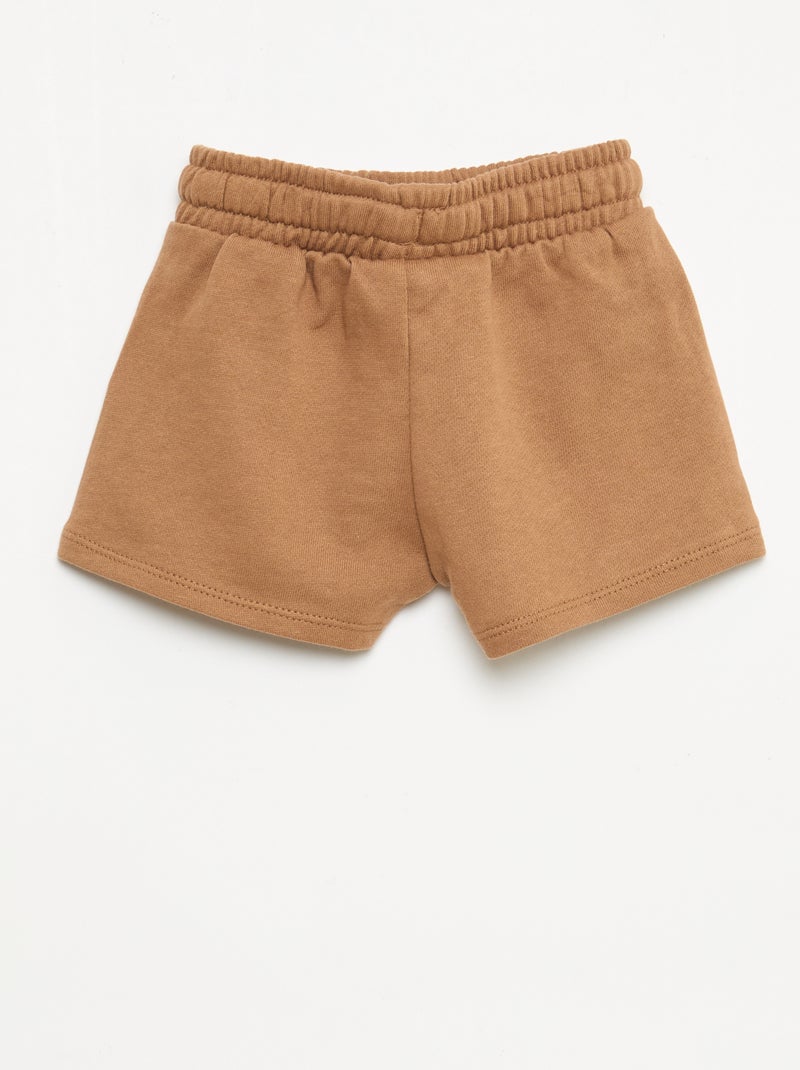 Unbrushed Fleece Shorts Beige - Kiabi