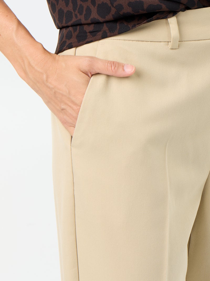 Uni Cigarette-Hose mit 2 Taschen Beige - Kiabi