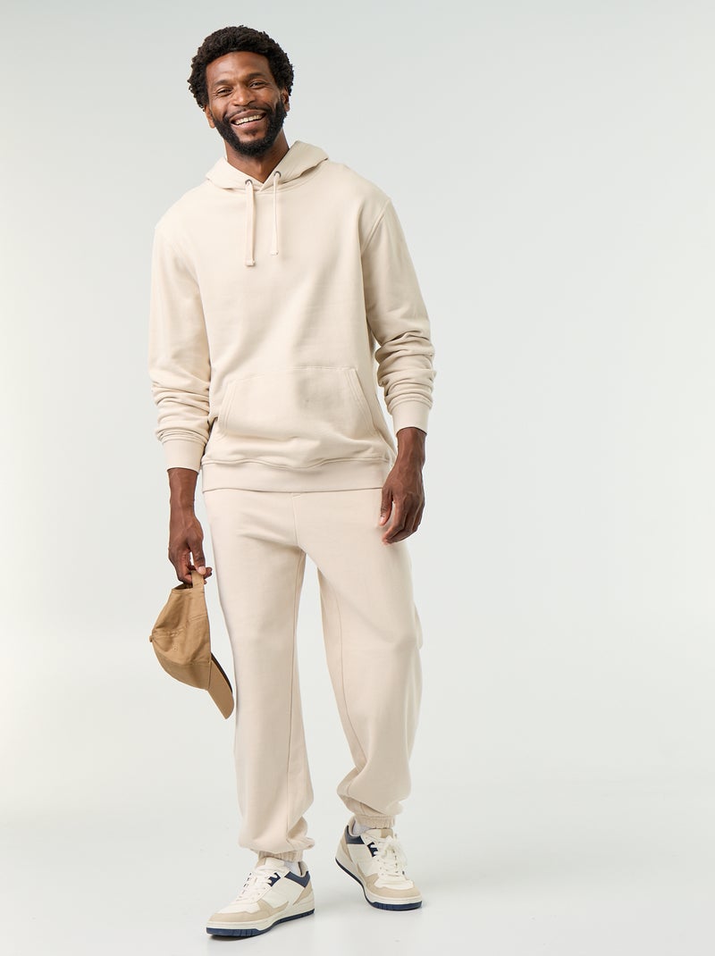 Uni-Kapuzenpullover Beige - Kiabi