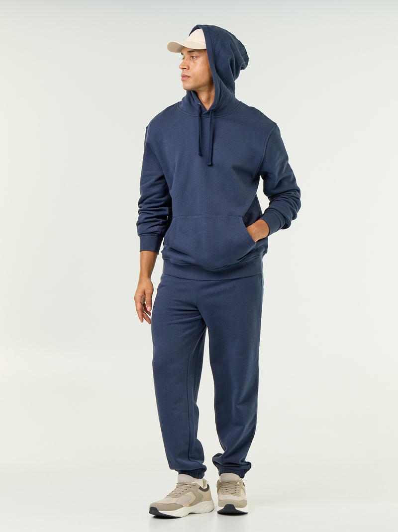 Uni-Kapuzenpullover Marineblau - Kiabi