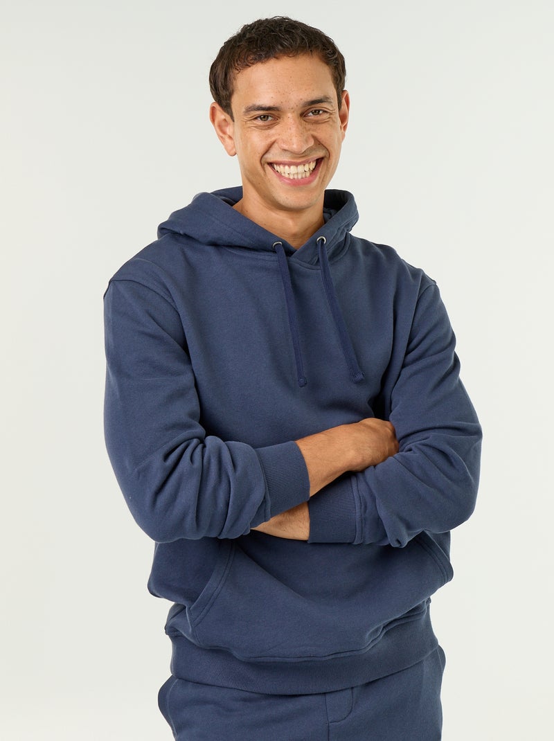 Uni-Kapuzenpullover Marineblau - Kiabi