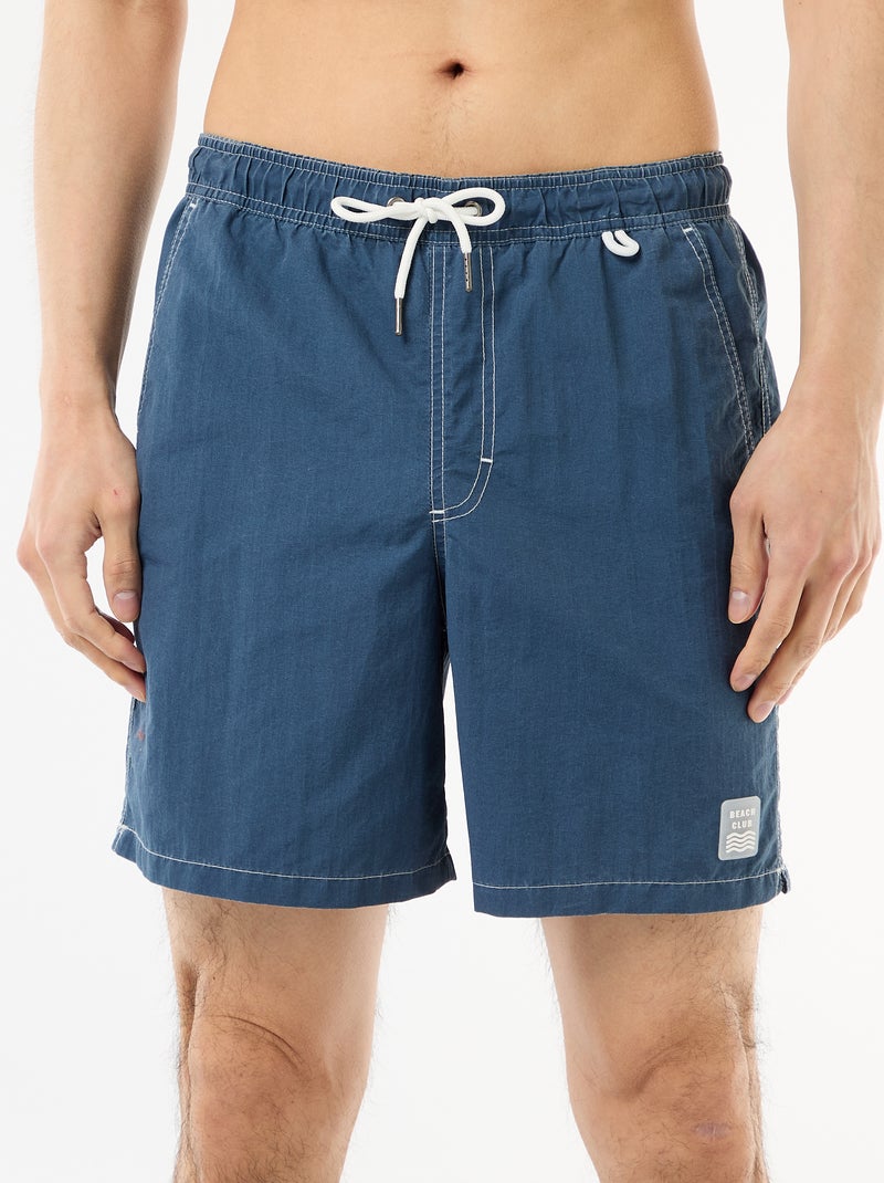 Unifarbene Badeshorts mit Taschen Blau - Kiabi