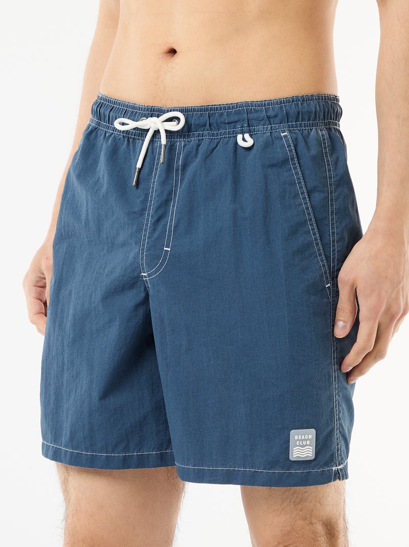 Unifarbene Badeshorts mit Taschen Blau - Kiabi