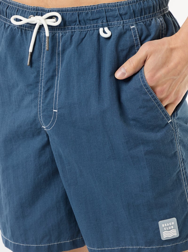Unifarbene Badeshorts mit Taschen Blau - Kiabi