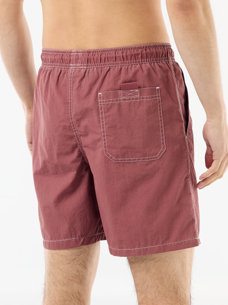 Unifarbene Badeshorts mit Taschen Rot - Kiabi