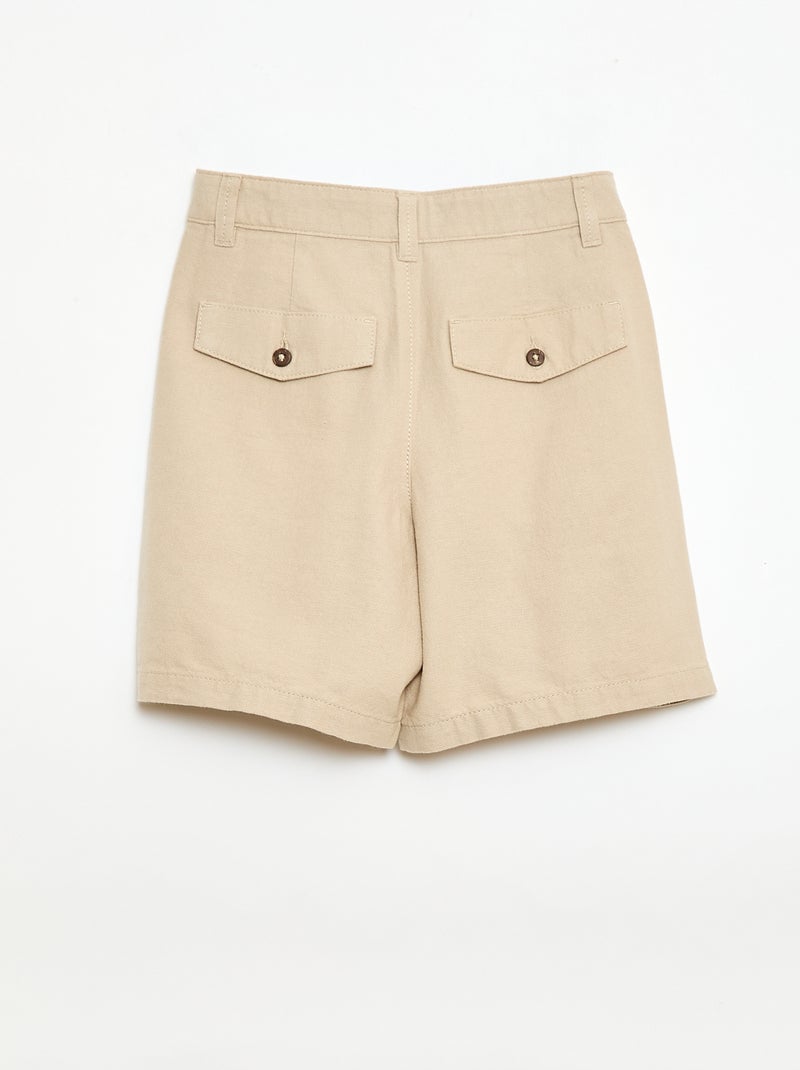 Unifarbene Chino-Shorts Beige - Kiabi