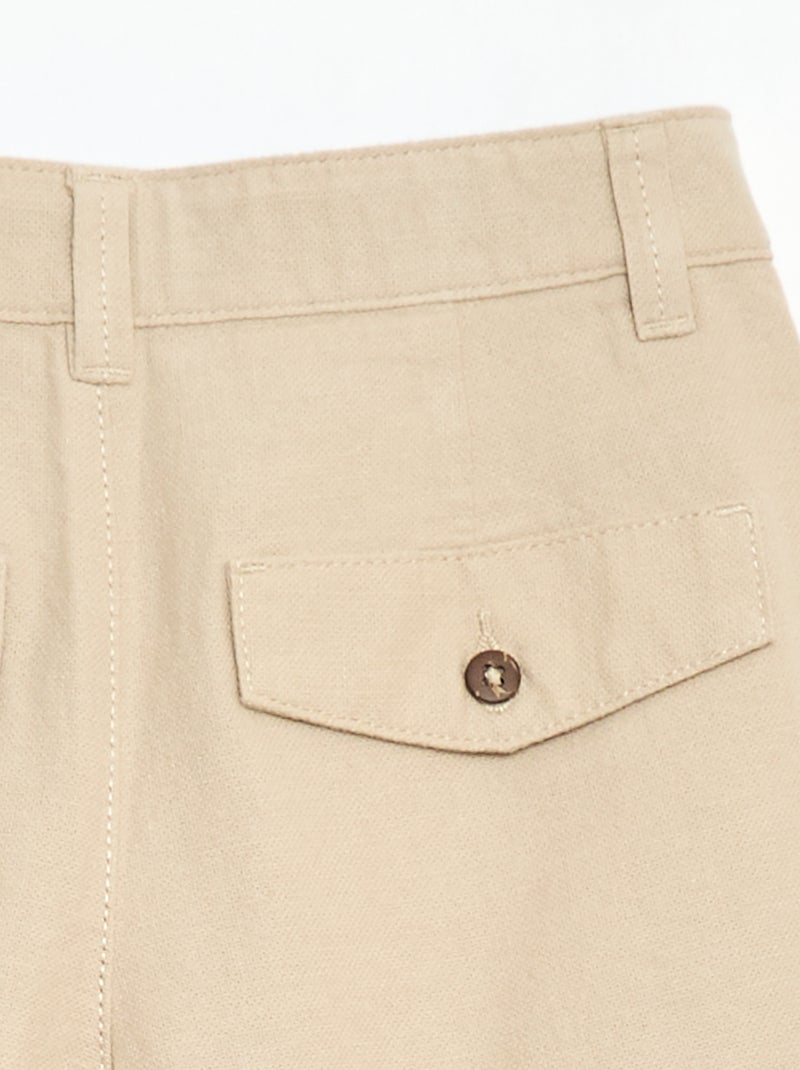 Unifarbene Chino-Shorts Beige - Kiabi