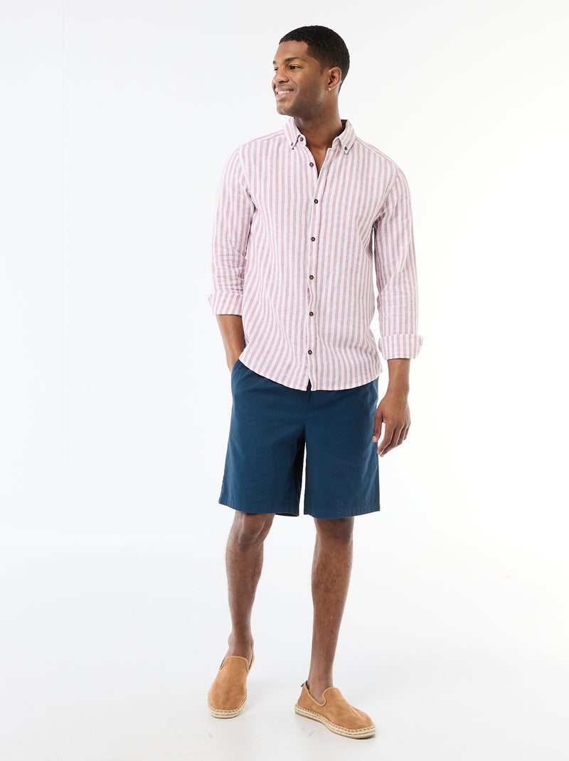 Unifarbene Chino-Shorts Blau - Kiabi