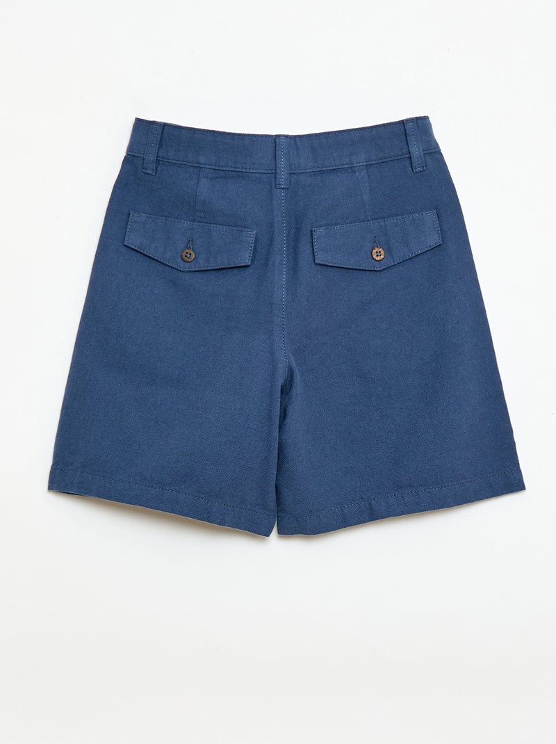 Unifarbene Chino-Shorts Blau - Kiabi