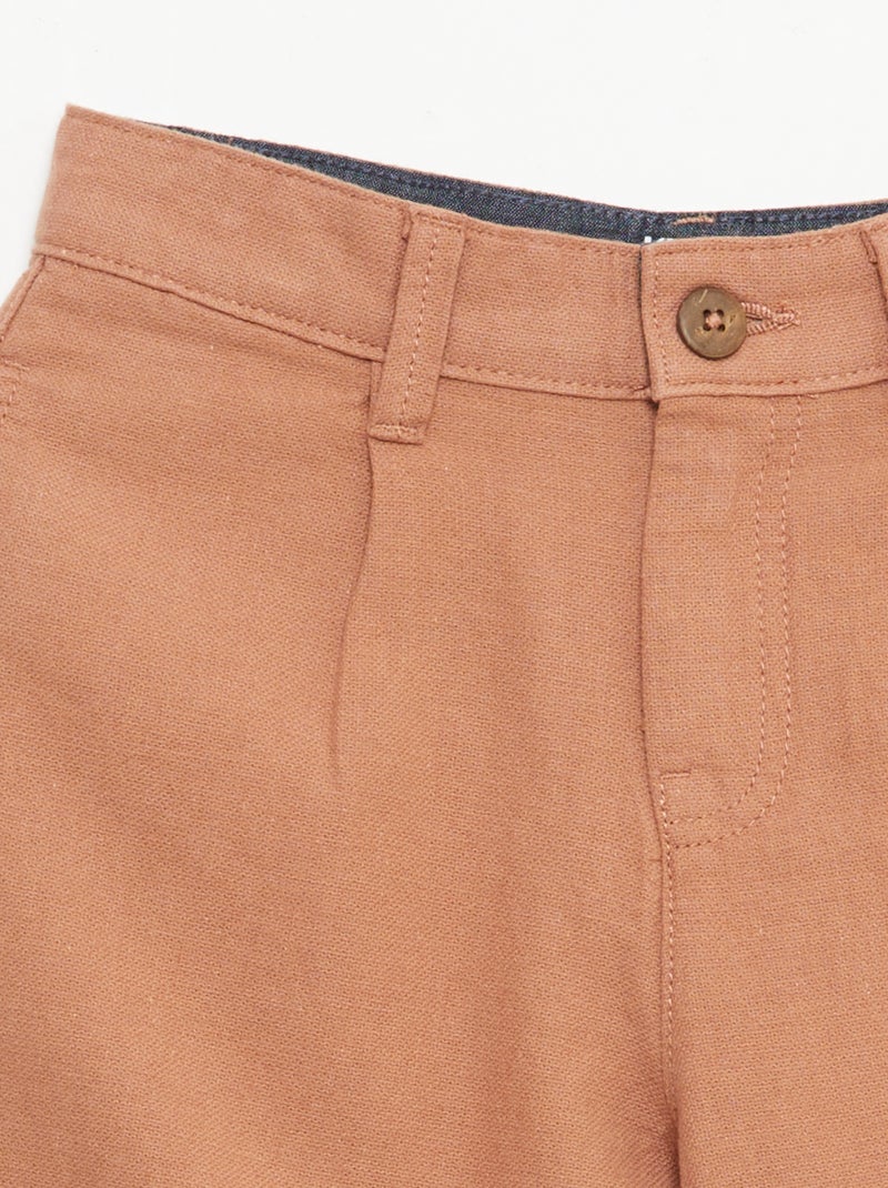 Unifarbene Chino-Shorts Braun - Kiabi