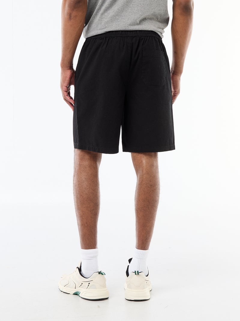 Unifarbene Chino-Shorts Schwarz - Kiabi