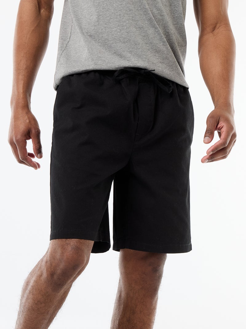 Unifarbene Chino-Shorts Schwarz - Kiabi
