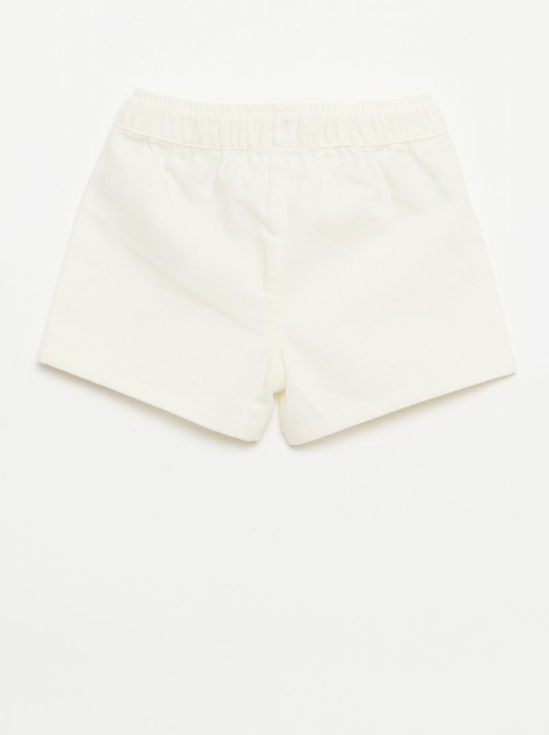 Unifarbene Denim-Shorts Weiß - Kiabi