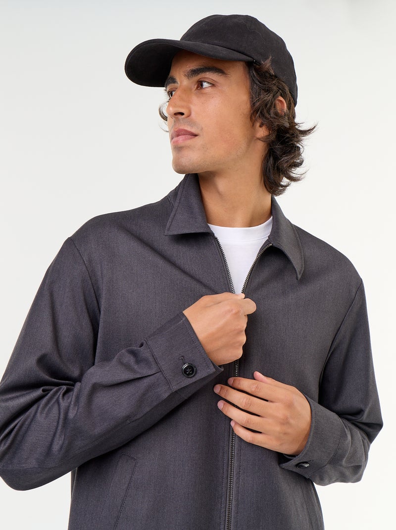Unifarbene Reissverschlussjacke Gris - Kiabi