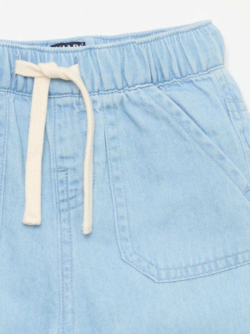 Unifarbene Relax-Fit-Hose mit 2 aufgesetzten Taschen Blau - Kiabi