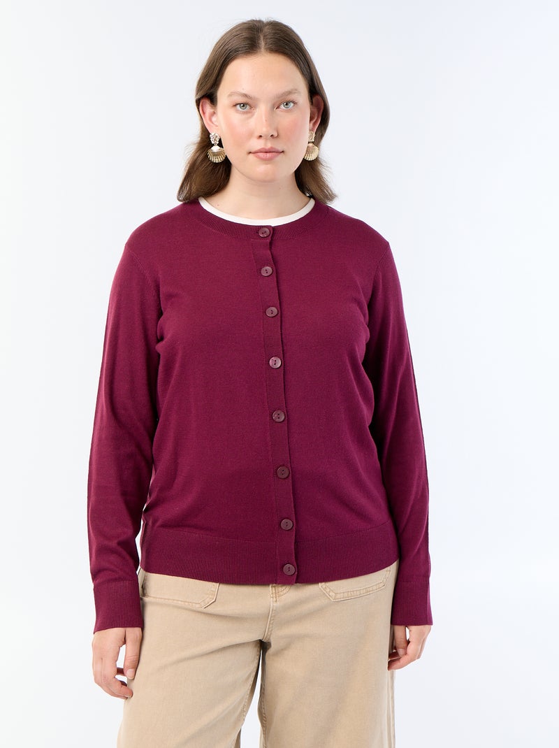 Unifarbene Strickjacke Bordeaux - Kiabi