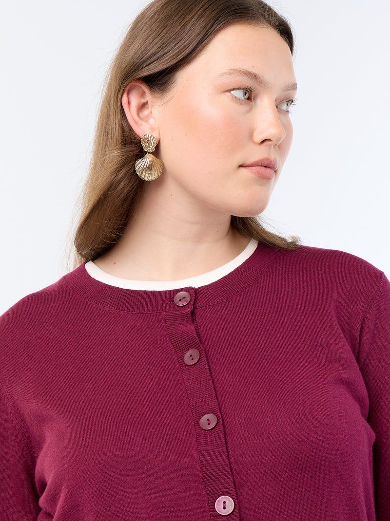 Unifarbene Strickjacke Bordeaux - Kiabi