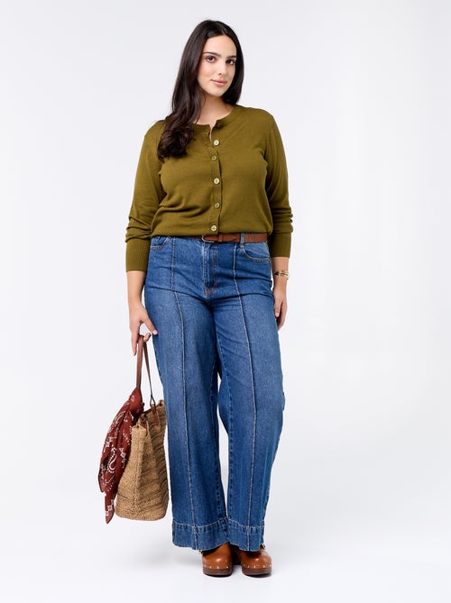 Unifarbene Strickjacke - Kiabi