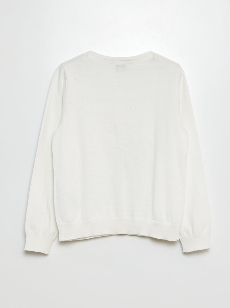 Unifarbene Strickjacke Weiß - Kiabi