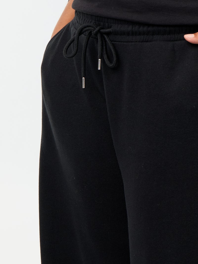 Unifarbene weite Jogginghose Schwarz - Kiabi