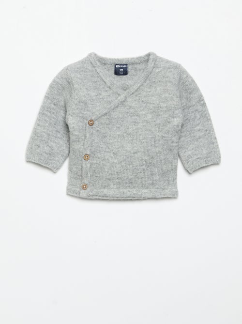 Unifarbene Wickelstrickjacke - Kiabi