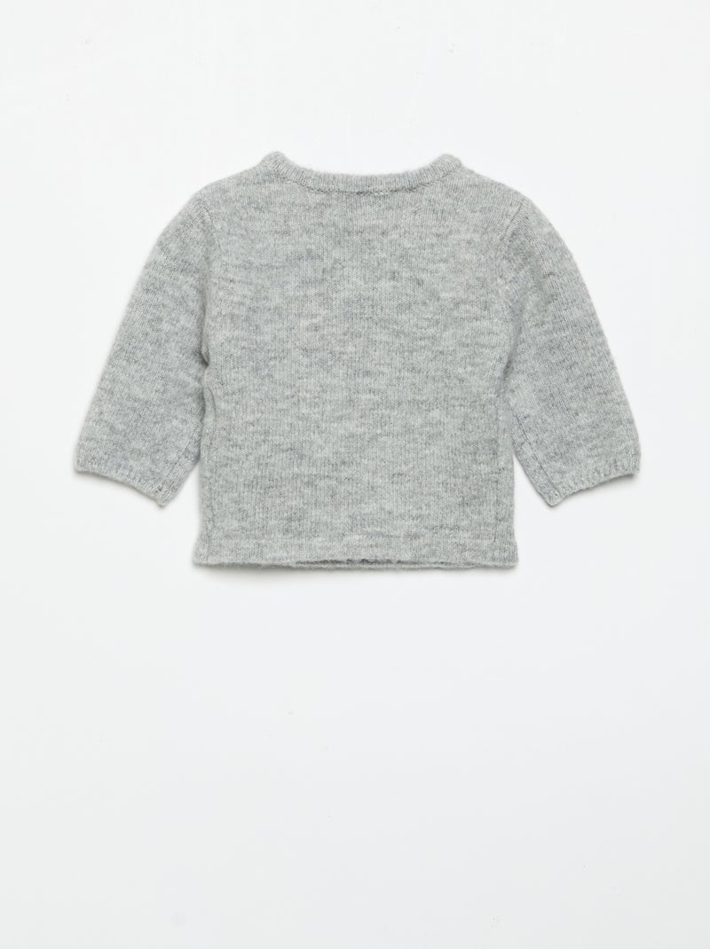 Unifarbene Wickelstrickjacke Grau - Kiabi