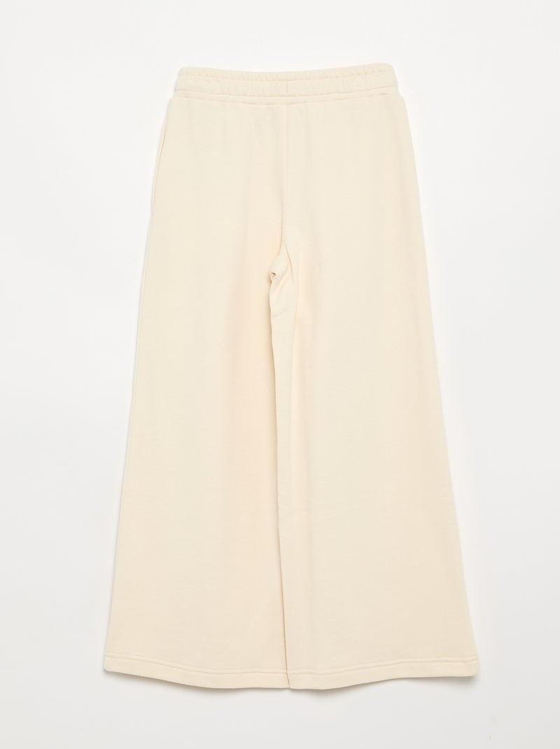 Unifarbene Wide-Leg-Hose Ecru - Kiabi