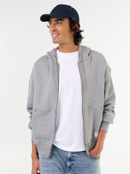 Unifarbener Kapuzen-Sweatshirt mit Reissverschluss - Kiabi