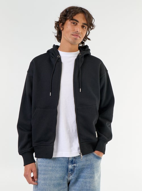 Unifarbener Kapuzen-Sweatshirt mit Reissverschluss - Kiabi