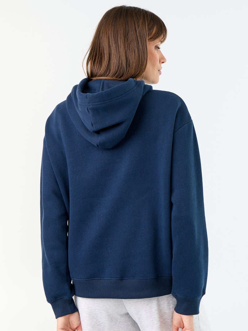 Unifarbener Kapuzenpullover mit Kängurutasche Bleu - Kiabi