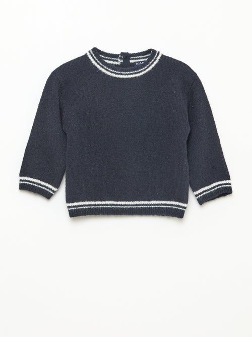 Unifarbener Pullover mit Kontrastbündchen - Kiabi