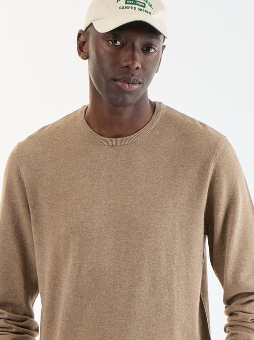 Unifarbener Rundhals-Pullover - Kiabi