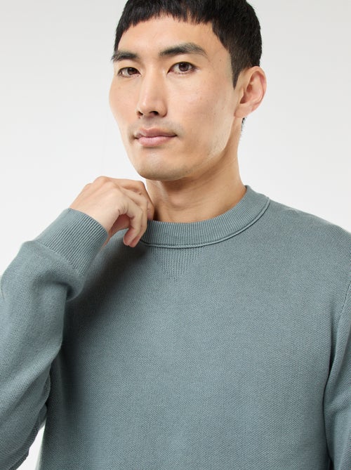 Unifarbener Rundhals-Pullover - Kiabi Unifarbener Rundhals-Pullover - Kiabi