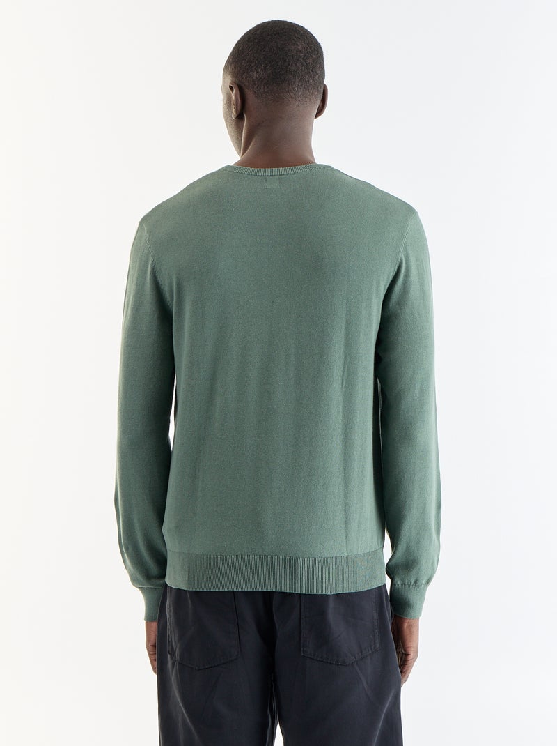 Unifarbener Rundhals-Pullover Grün - Kiabi
