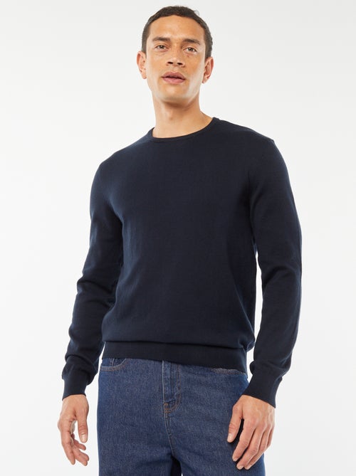Unifarbener Rundhals-Pullover - Kiabi