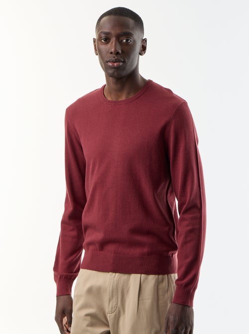 Unifarbener Rundhals-Pullover - Kiabi