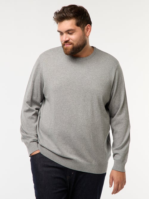 Unifarbener Rundhals-Strickpullover - Kiabi