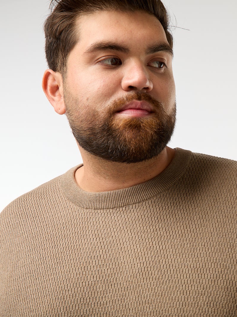 Unifarbener Strickpullover Braun - Kiabi