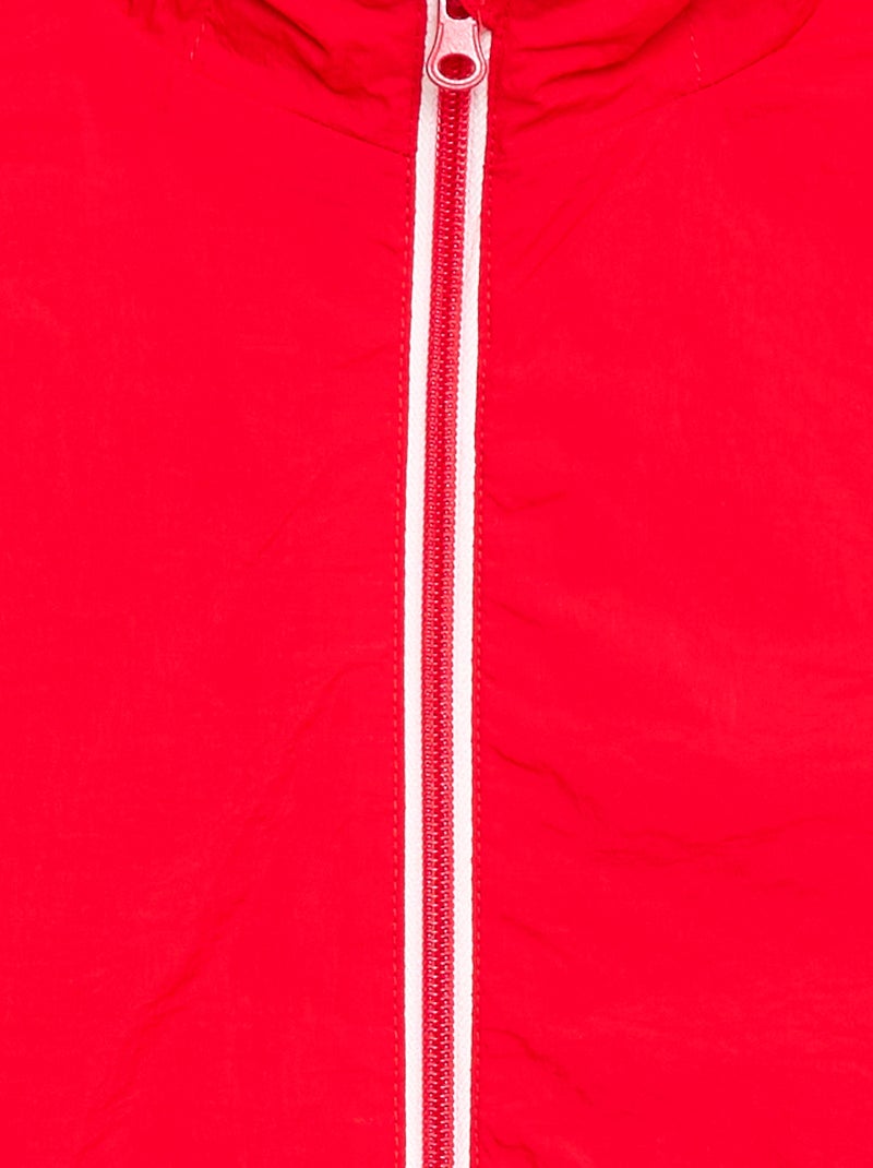 Unifarbener Windbreaker, in der Kapuze verstaubar Rot - Kiabi